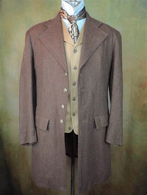 Men S Frock Coat Bronze Herringbone Heavy Tweed Frontier By