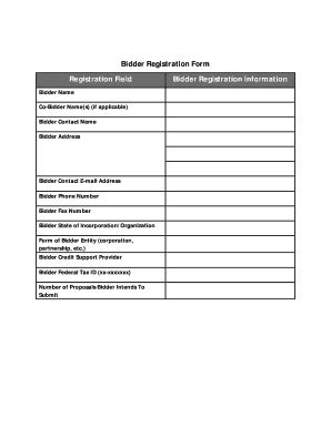 Fillable Online This Bidder Registration Agreement Agreement Is