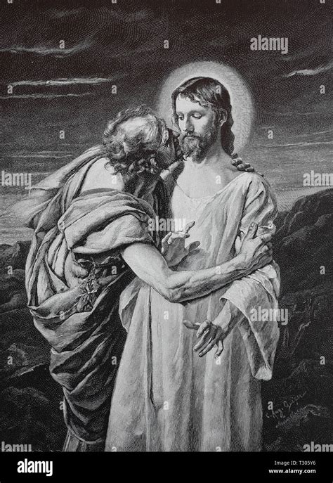 Digital Improved Reproduction Judas Betraying Jesus With A Kiss As A Signal To Arrest Jesus