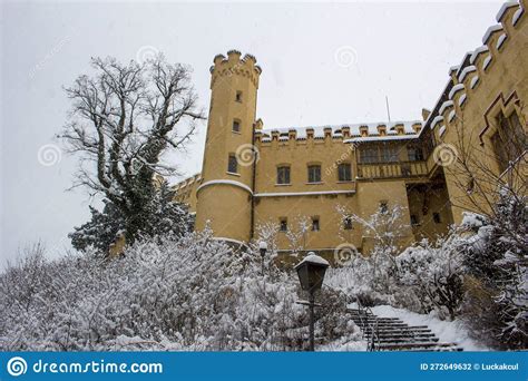 Hohenschwangau Castle in the Middle of Winter Full of Snow Stock Photo ...