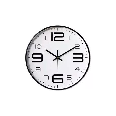 Reloj de pared 30 cm diámetro borde negro fondo blanco Mis Petates