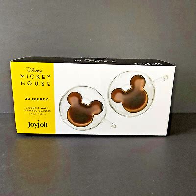 Joyjolt Disney Mickey Mouse D Double Wall Espresso Cups Oz Set Of