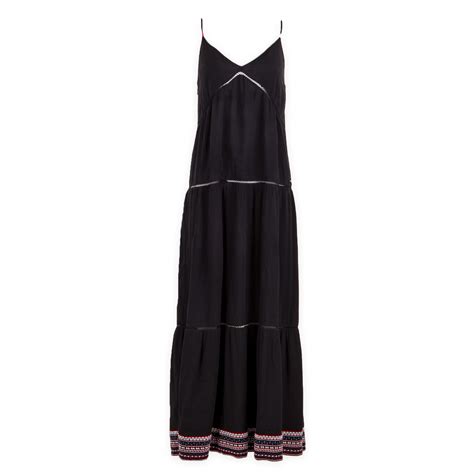 Robe Longue Noire Femme Tommy Hilfiger à Prix Dégriffé