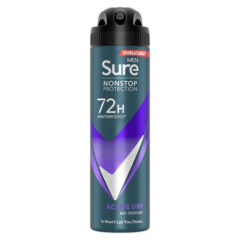 Sure Men Active Dry Nonstop Protection Motionsense Technology Anti