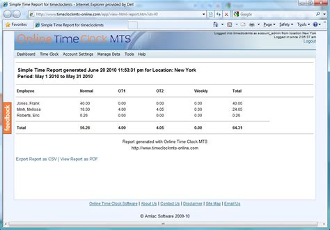 Web Based Time Reporting