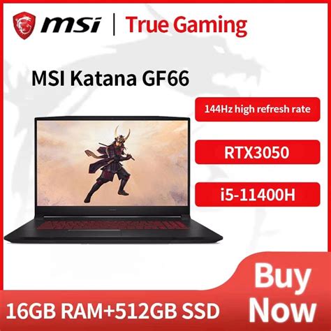 MSI Katana GF66 Gaming Laptop 15 6 Inch FHD 144Hz IPS Screen 11th Gen