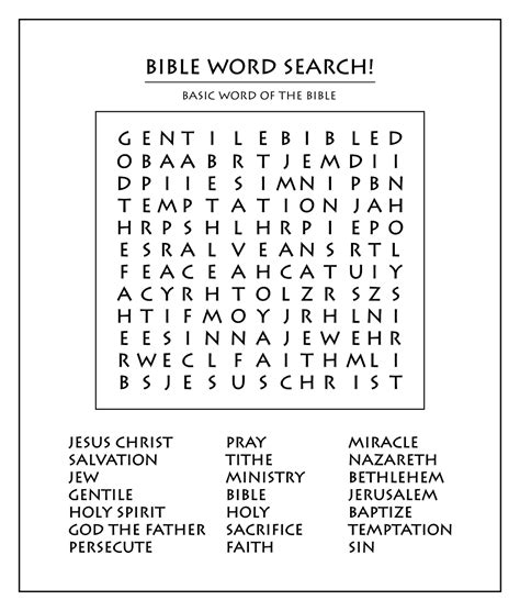 Bible Word Searches Printable Sheets