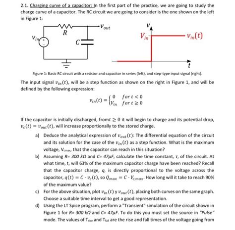 2.1. Charging curve of a capacitor: In the first part | Chegg.com