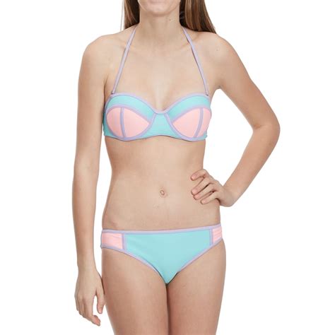 HEAT Juniors Pastel Color Block Bandeau Bikini Top Bobs Stores