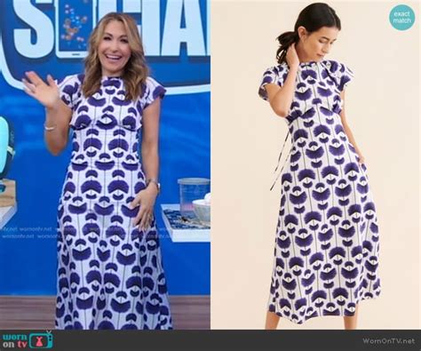 Wornontv Loris White And Blue Printed Dress On Good Morning America