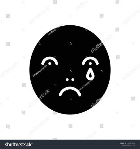 Sad Person Vector Black Icon Stock Vector Royalty Free 1474214228