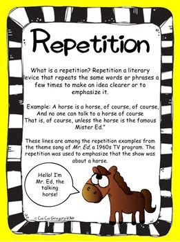 Figurative Language Repetition Poster and Lesson Station Task Set