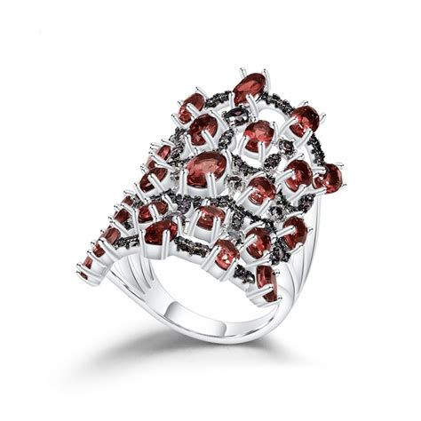 Natural Red Garnet Gemstone Vintage Ring Muduh Collection