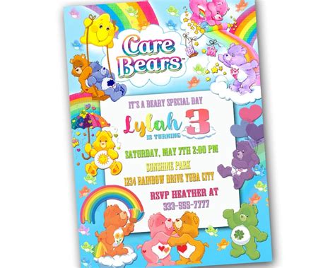 Care Bear Invitation Template Free