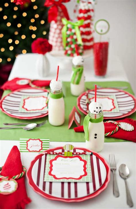 Kids Christmas Table Red & Green Setting - Celebrations at Home