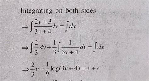 Integrating On Both Sides Rightarrow Int Frac 2 V3 3 V4 D Vint D X Rightarrow Int Frac 2 3