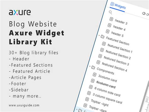 Blog Website Axure Kit Blog Axure Widget Library