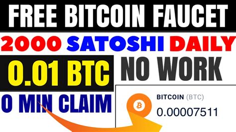 2000 Satoshi Dialy Free Bitcoin Faucet 0 Min Claim Best Crytpto