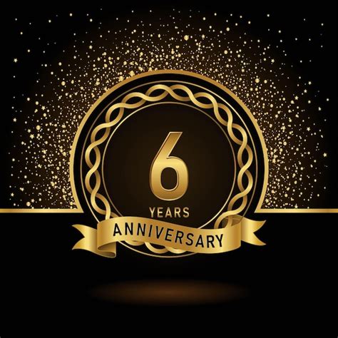 Premium Vector | 6th anniversary gold color template design for ...