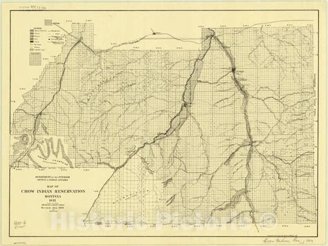 Map : Montana 1929, Map of Crow Indian Reservation, Montana, 1921 ...