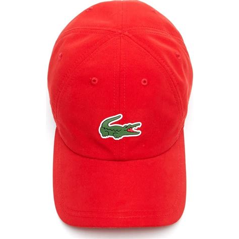 Lacoste Curved Brim Croc Microfibre Red Adjustable Cap Caphunters