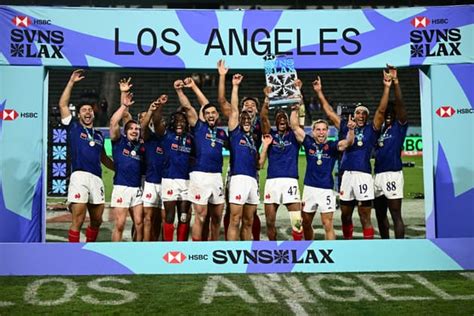 Rugby à 7 les Bleus remportent le tournoi de Los Angeles leur premier