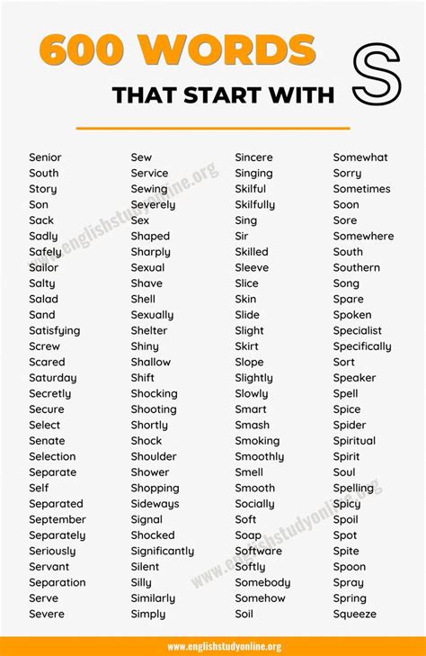 1000 Common Nouns That Start With S In English 2🍽 Aposte Com Pix Na Bets