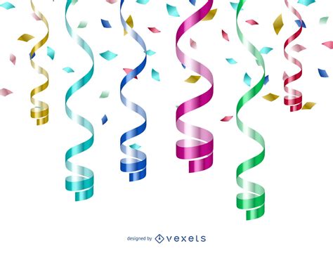 Colorful 3d Confetti Backdrop Vector Download