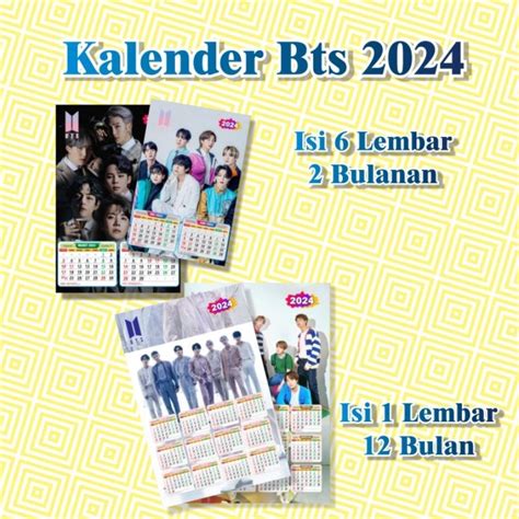 Jual Kalender Bts Kalender Dinding Foto Bts Shopee Indonesia