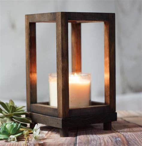 Reclaimed Wood Candle Lantern Centerpiece Rustic Wedding Etsy Wood Candle Lantern Wood