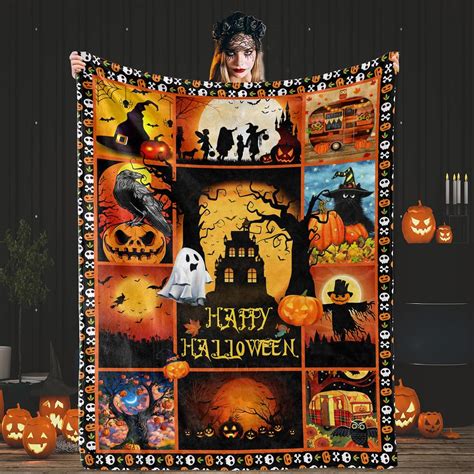 Amazon Halloween Blanket Soft Witchy Fleece Throw Blanket