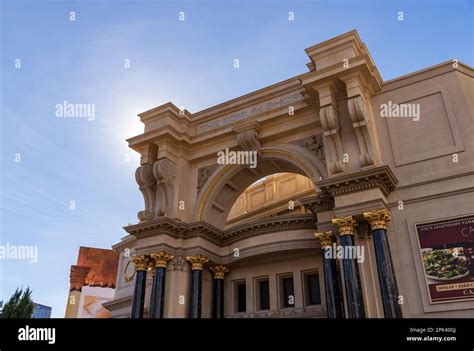 A Picture Of The Entrance To The Forum Shops At Caesars Palace Stock