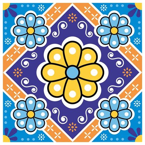 Mexican Tile Seamless Vector Pattern Talavera Style Decorative Tiles