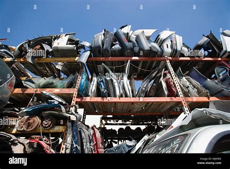 Car parts in Junkyard Stock Photo - Alamy