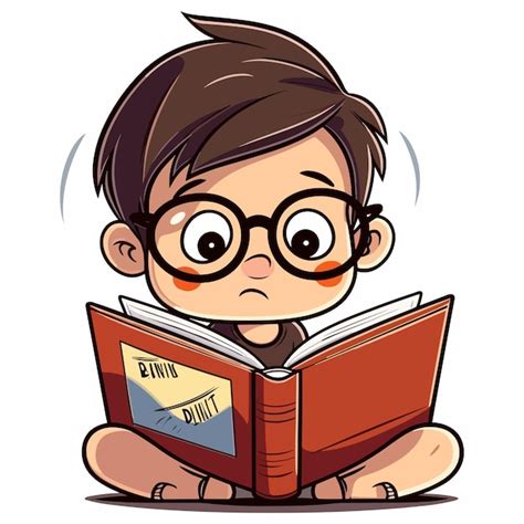 Vector lindo niño leyendo un libro para el día de los niños ilustración