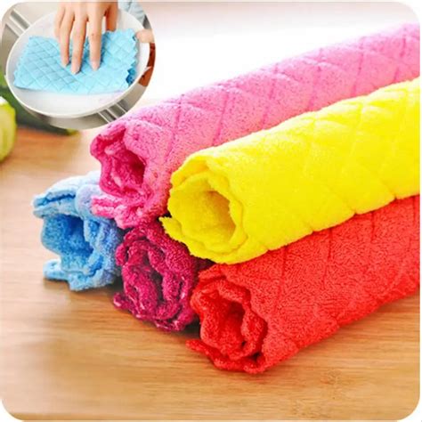 Aliexpress Buy Anti Grease Microfiber Dish Cleaning Cloth Bamboo