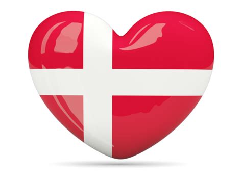 Heart Icon Illustration Of Flag Of Denmark