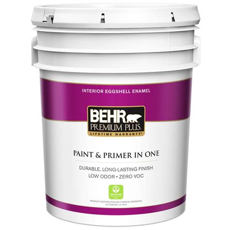 Behr Premium Plus Gal Ultra Pure White Eggshell Enamel Zero Voc