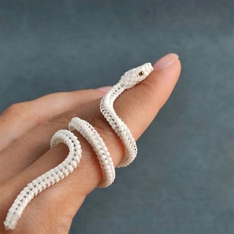 Pdf Tutorial Beaded Snake Ring Jewelry Diy Weave Beaded Inspire