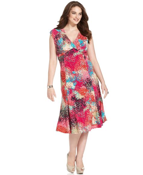 Jones New York Plus Size Dress Cap Sleeve Printed And Reviews Dresses Plus Sizes Macys