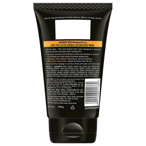 Garnier Men Powerwhite Anti Pollution Double Action Face Wash G