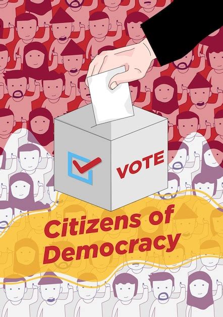 Premium Vector | People Background Poster Citizen of Democracy and Vote ...