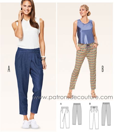 Patron Burda 6770 6770 Pantalon facile tailles 36 à 46 Patron