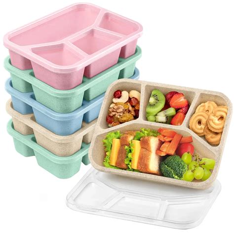 BPA Free 6 Compartment Lunch Box Lunch Box With 4 Compartments For Kids ...