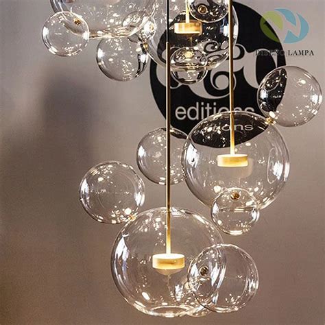 Modern Bolle Lamp Led Pendant Light Glass Globe Led Hanging Lamp Fixtures Indoor Lighting Lustre