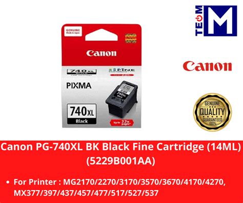 Canon PG 740XL CL 741XL Black 14ML Color Ink 15ML For MG2170