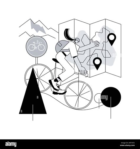 Bike Paths Network Abstract Concept Vector Illustration National