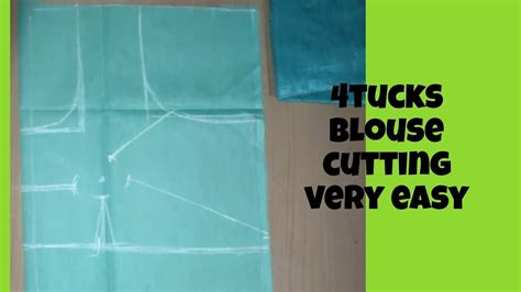 4 Tucks Blouse Cutting Easy Method 32 Size Blouse Cutting