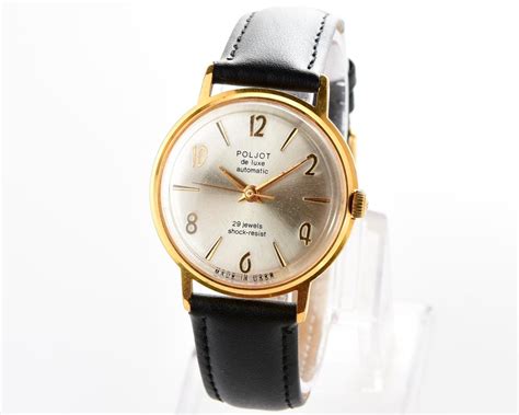 Beautiful Automatic Vintage Gold Plated Watch Poljot De Luxe