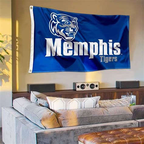 Memphis Tigers Wordmark Logo Large Grommet Banner Flag Blue Ebay